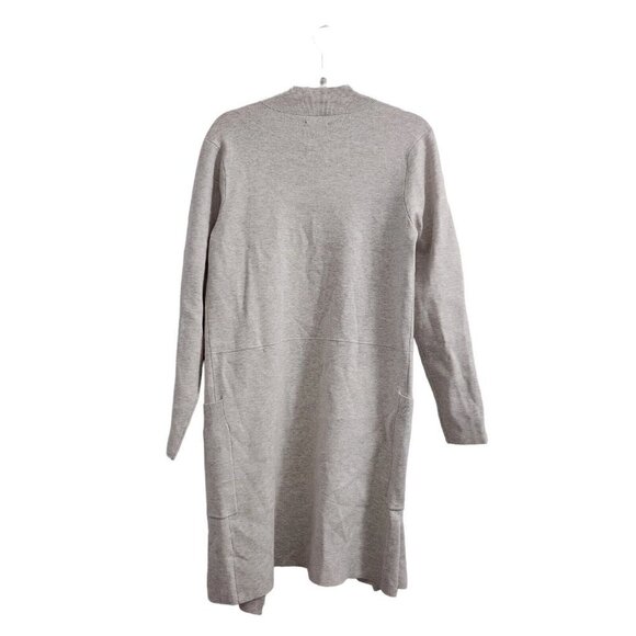 The Reset R Label Sweater Cardigan Medium Gray Open Front Longline Soft Long - Picture 8 of 11